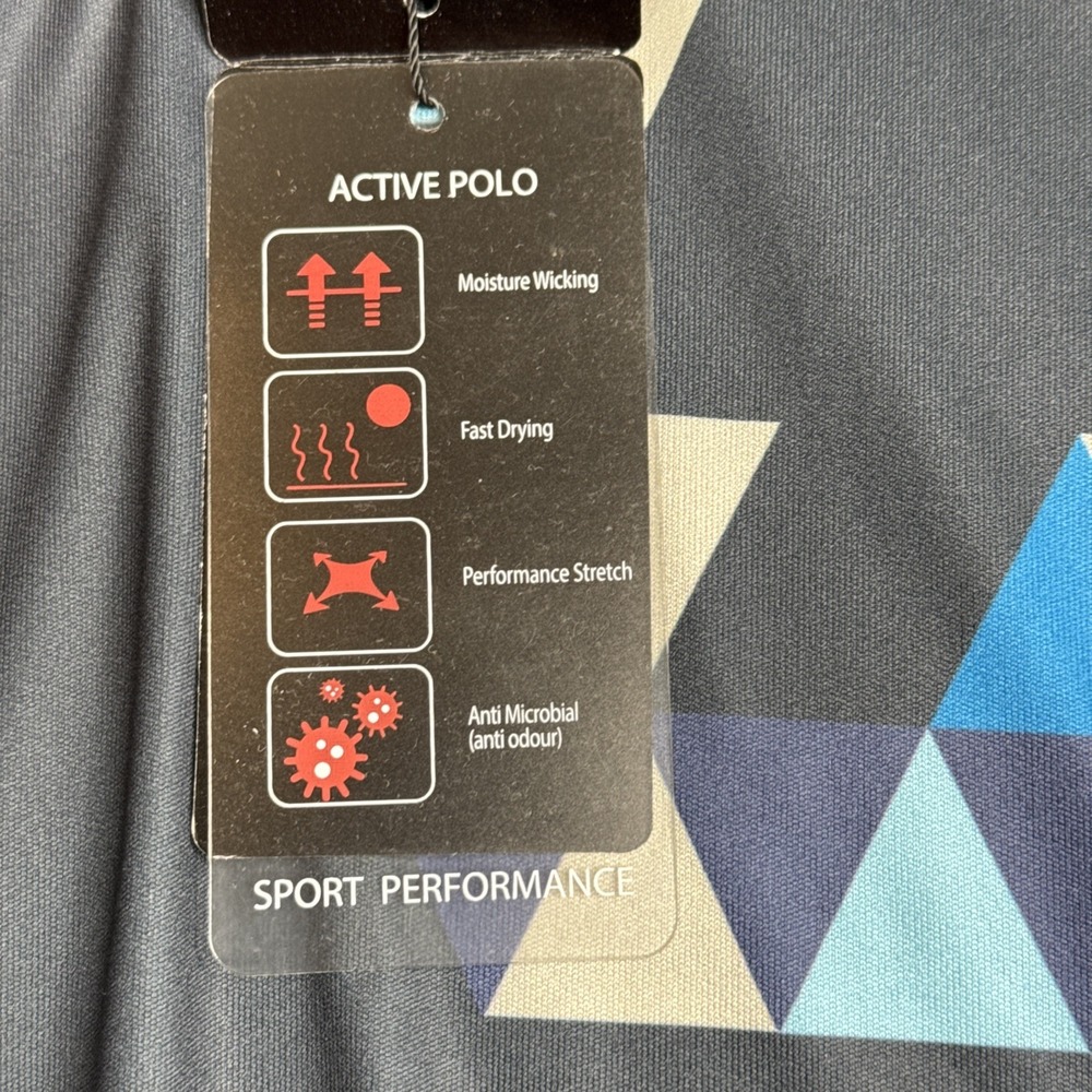 H-Tech Hechter NWT Men's 2XL Sports Performance Active Polo Golf Shirt Geometric - Picture 8 of 8